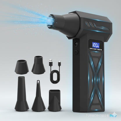 P70 Turbo Air Blower 130,000 RPM – Cordless Compressed Air Duster with LED, 4-Speed Control & Battery Display