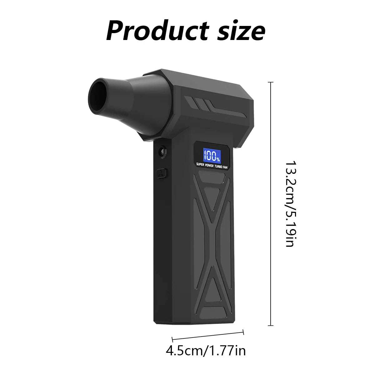 P70 Turbo Air Blower 130,000 RPM – Cordless Compressed Air Duster with LED, 4-Speed Control & Battery Display